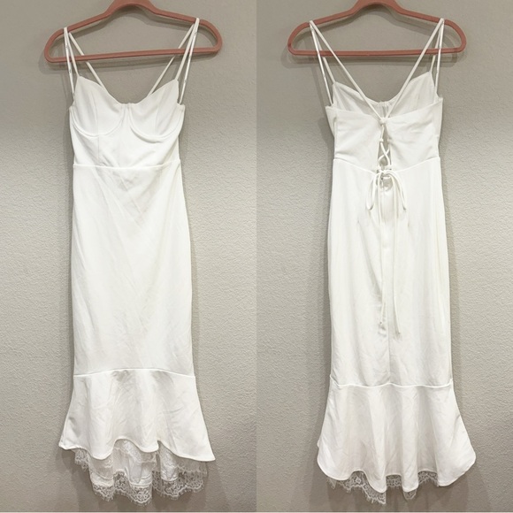 NWOT Lulus White Bodycon Midi Dress‎ - Picture 3 of 7
